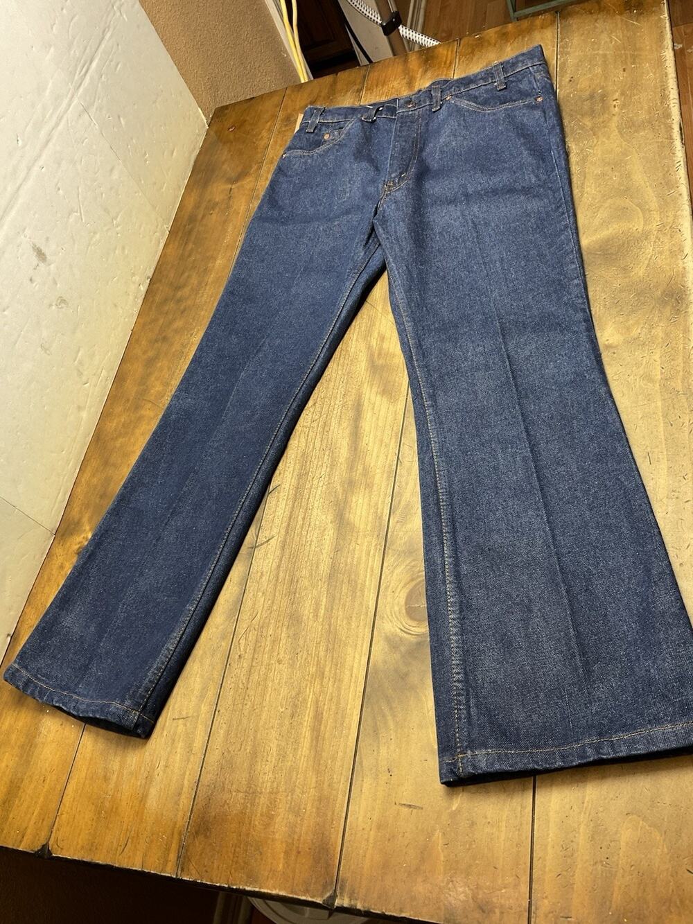 Vintage 70s 80s Levi 20517-0217 Orange Tab Bootcut Jean Scovill Zipper 36x32 USA